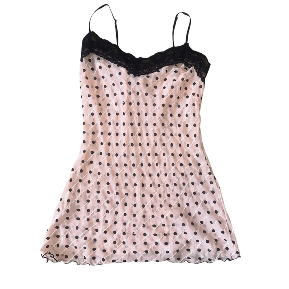 Y2K Twenty One Semi Sheer Lace Trim Cami Slip